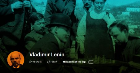 Das Profil des Revolutionsführers Lenin: Die multimediale Geschichtschronik "Project 1917" basiert auf der Simulation eines soziales Netzwerks zur Revolutionszeit. / Screenshot: project1917.com