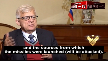 Der russische Botschafter im Libanon vergisst bei seinem Interview zu erwähnen, dass Gegenmaßnahmen nur erfolgen, wenn direkt russisches Personal angegriffen wird. / Foto: Sceenshot, Al-Manar TV 