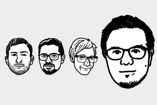 Das Gemischte Doppel (v.l.): Ian Bateson (UA), Maxim Kireev (RU), Inga Pylypchuk (UA) und Simon Schütt (RU)