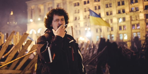 Moritz Gathmann auf dem Maidan. Foto: Maxim Dondyk