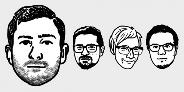 Das Gemischte Doppel (v.l.): Ian Bateson (UA), Maxim Kireev (RU), Inga Pylypchuk (UA) und Simon Schütt (RU)