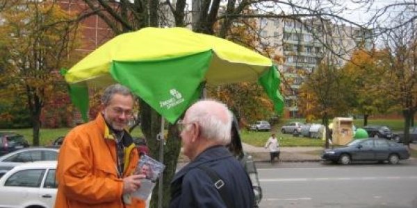 Wirbt für grüne Energie: Aktivist Linas Balsys / Birgit Johannsmeier, n-ost