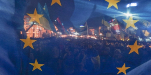 Sehnsuchtsort Europa: Pro-EU-Demonstration auf dem Maidan in Kiew im November 2013 / Konstantin Chernichkin, n-ost